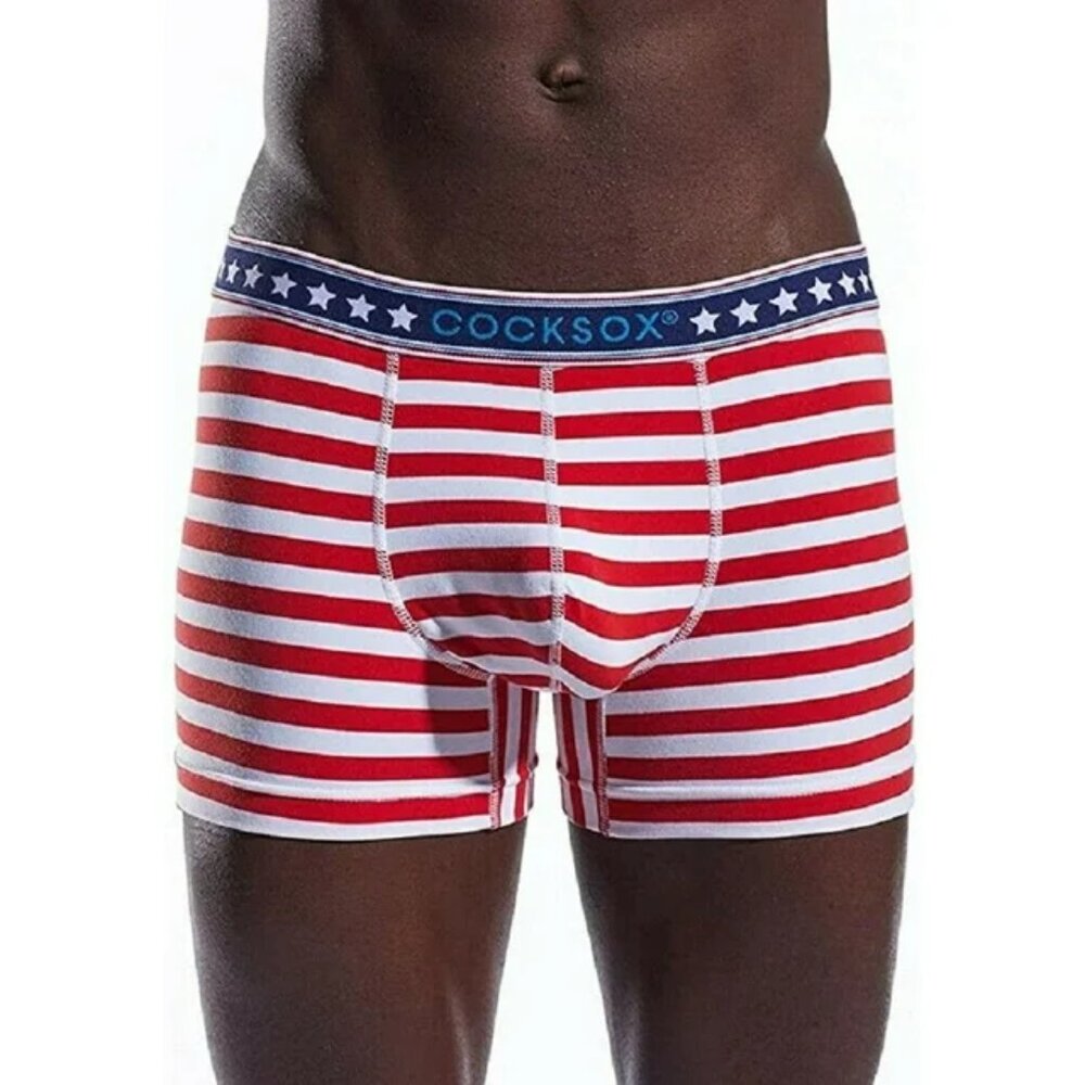 Cocksox CX12 Boxer Brief – Liberty Stripe, Contour Pouch, Small 28–30"